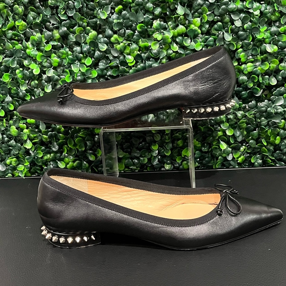 Christian Louboutin Black Flats with Studded Heels